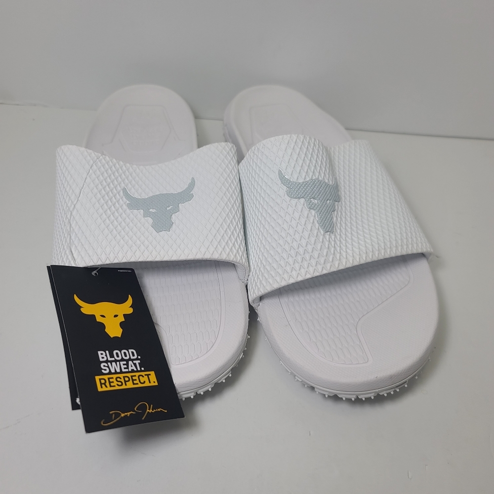 Under Armour Project Rock Slides White